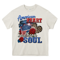 Cream american heart southern soul Heavy Core Tee - Zillion Design Studio