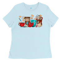 Baby Blue Nurse coffee cups Ladies Tee - texasbilliewilder