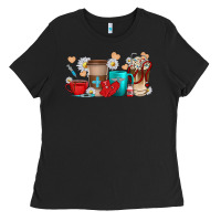 Black Nurse coffee cups Ladies Tee - texasbilliewilder