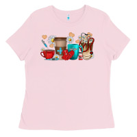 Bubblegum Pink Nurse coffee cups Ladies Tee - texasbilliewilder
