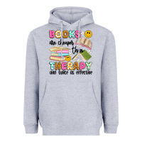 Heather Grey books are cheaper than therapy and twice as effective Heavyweight Hoodie - Artiststas