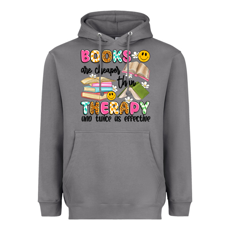 Books Are Cheaper Than Therapy And Twice As Effective Heavyweight Hoodie by Artiststas | Teevron