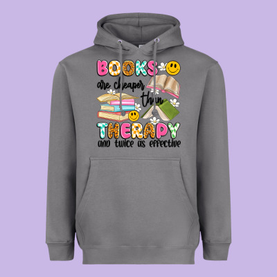 Books Are Cheaper Than Therapy And Twice As Effective Heavyweight Hoodie Designed By Artiststas