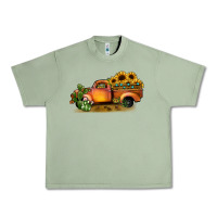 Oil Green sunflower truck Urban Heavy Tee - JahusDesignShop