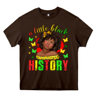 Chocolate Brown a little black history with girl juneteenth Heavy Core Tee - texasbilliewilder