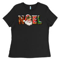 Black Western Noel Santa Claus Ladies Tee - RanaPortraitStore