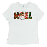 White Western Noel Santa Claus Ladies Tee - RanaPortraitStore