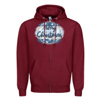 Merry Christmas Blue Zipper Hoodie | Teevron