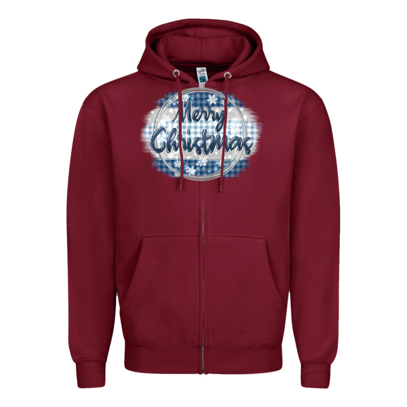 Merry Christmas Blue Zipper Hoodie by MaliasSmallBusiness | Teevron
