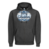 Charcoal Heather merry christmas blue Zipper Hoodie - MaliasSmallBusiness