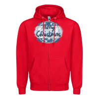 Red merry christmas blue Zipper Hoodie - MaliasSmallBusiness