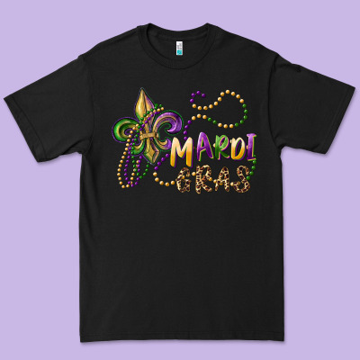 Mardi Gras Fleur De Lis And Beads Premium Tee Designed By Ranaportraitstore
