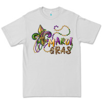 Dove Grey mardi gras fleur de lis and beads Premium Tee - RanaPortraitStore