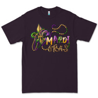 Plum mardi gras fleur de lis and beads Premium Tee - RanaPortraitStore