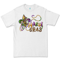 White mardi gras fleur de lis and beads Premium Tee - RanaPortraitStore