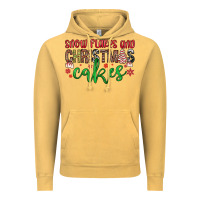 Vintage Mustard Snowflakes and Christmas cakes Vintage Hoodie - JahusDesignShop