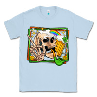 Dusty Blue st patricks day peace skull Classic Tee - Jasminsmagicworld