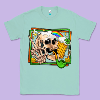 St Patricks Day Peace Skull Classic Tee Designed By Jasminsmagicworld