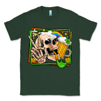Sports Green st patricks day peace skull Classic Tee - Jasminsmagicworld