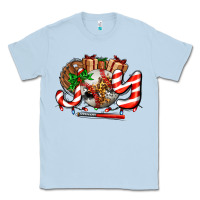 Dusty Blue joy with baseball and christmas gift and candies Classic Tee - AdoDesignShop