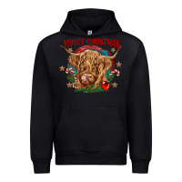 Black mooey christmas Urban Hoodie - CowGirlArtShop