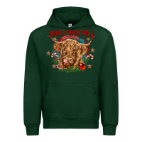 Forest Green mooey christmas Urban Hoodie - CowGirlArtShop