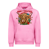 Fuchsia Pink mooey christmas Urban Hoodie - CowGirlArtShop