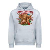 Heather Grey mooey christmas Urban Hoodie - CowGirlArtShop