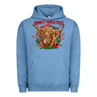 Pigment Pebble Blue mooey christmas Urban Hoodie - CowGirlArtShop