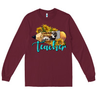 Burgundy Western Teacher Pencil Long Sleeve Tee - LillyAllenDesigns