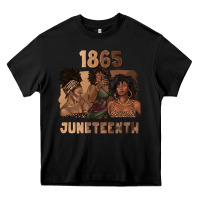 Black 1865 juneteenth melanin with afro Heavy Core Tee - texasbilliewilder