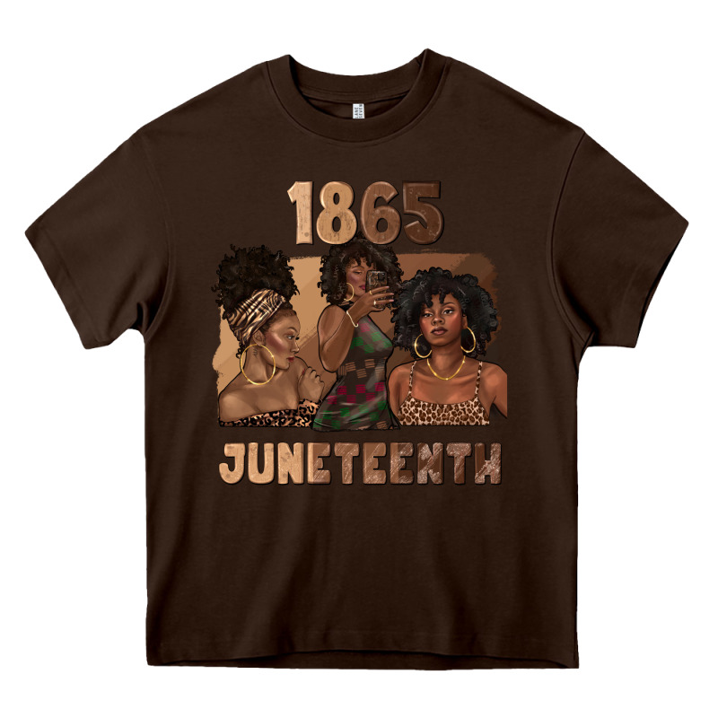 1865 Juneteenth Melanin With Afro Heavy Core Tee by texasbilliewilder | Teevron