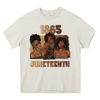 Cream 1865 juneteenth melanin with afro Heavy Core Tee - texasbilliewilder