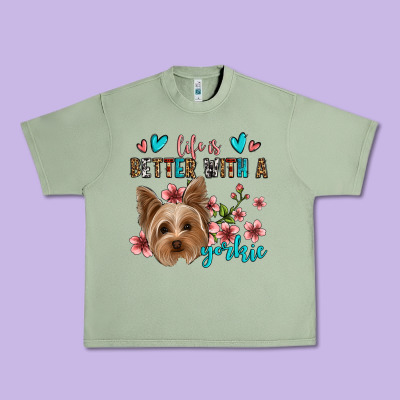 Life Is Better With A Yorkie Urban Heavy Tee Designed By Jasminsmagicworld