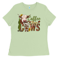 Matcha coffee then cows Ladies Tee - texasbilliewilder