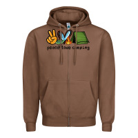 Chestnut peace love camping Zipper Hoodie - NancyCooperArtShop