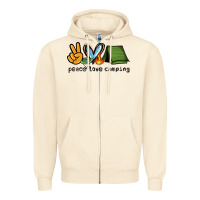 Sandshell peace love camping Zipper Hoodie - NancyCooperArtShop