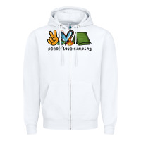 White peace love camping Zipper Hoodie - NancyCooperArtShop