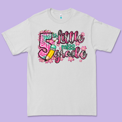 Little Miss 5th Grade Premium Tee Designed By Zillion Design Studio