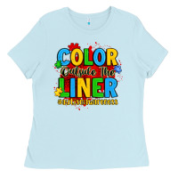 Baby Blue color outside the liner autism awareness Ladies Tee - JahusDesignShop
