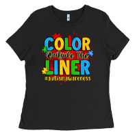 Black color outside the liner autism awareness Ladies Tee - JahusDesignShop