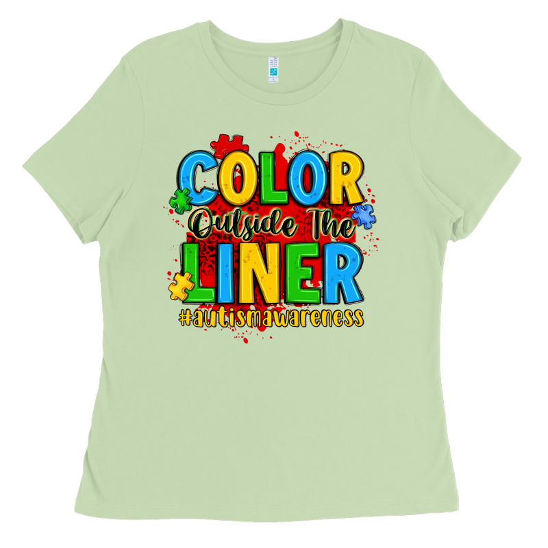 Color Outside The Liner Autism Awareness Ladies Tee by JahusDesignShop | Teevron