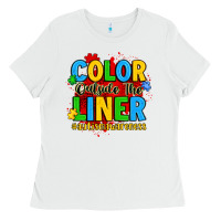 White color outside the liner autism awareness Ladies Tee - JahusDesignShop