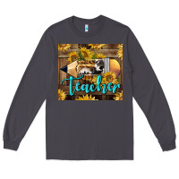 Smoke Western Teacher Pencil With Sunflowers Long Sleeve Tee - LillyAllenDesigns