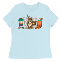 Baby Blue collie dog coffee cups Ladies Tee - texasbilliewilder