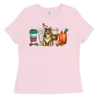 Bubblegum Pink collie dog coffee cups Ladies Tee - texasbilliewilder