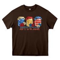Chocolate Brown america mason jar Heavy Core Tee - Zillion Design Studio