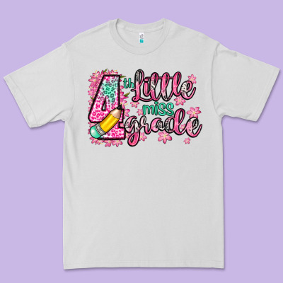 Little Miss 4th Grade Premium Tee Designed By Zillion Design Studio