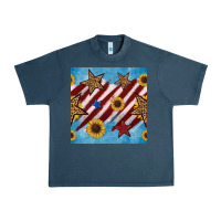 Midnight Navy western star with sunflower seamless pattern Urban Heavy Tee - BundleAndBundleShop