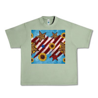 Oil Green western star with sunflower seamless pattern Urban Heavy Tee - BundleAndBundleShop